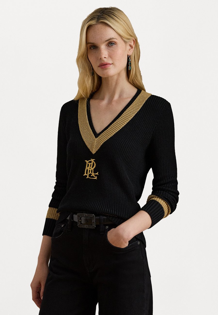 

Джемпер Lauren Ralph Lauren MEREN METALLIC TRIM CRICKET SWEATER, Black/Gold-Coloured/Black