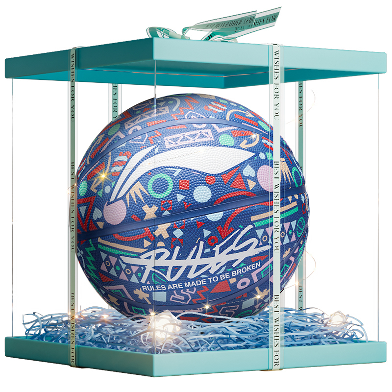 

LINING Китайский резиновый баскетбольный мяч blue graffiti размер 7 тренировочный для детей