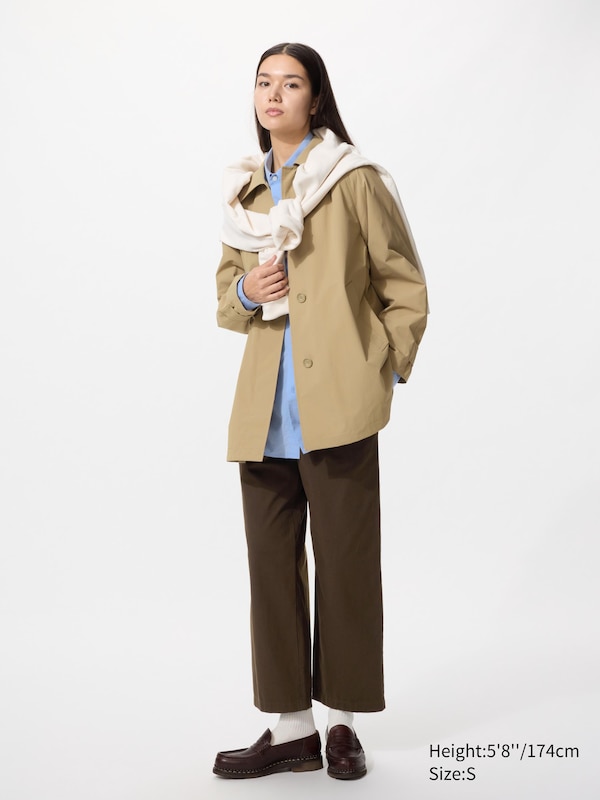 

Хлопковые брюки свободного кроя до щиколотки (удлиненные) Uniqlo, 37 brown