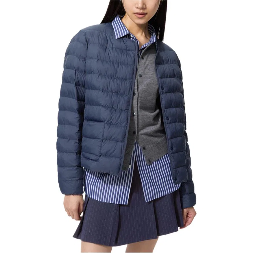 Пуховик Pufftech женский UNIQLO темно-синий — фото 4