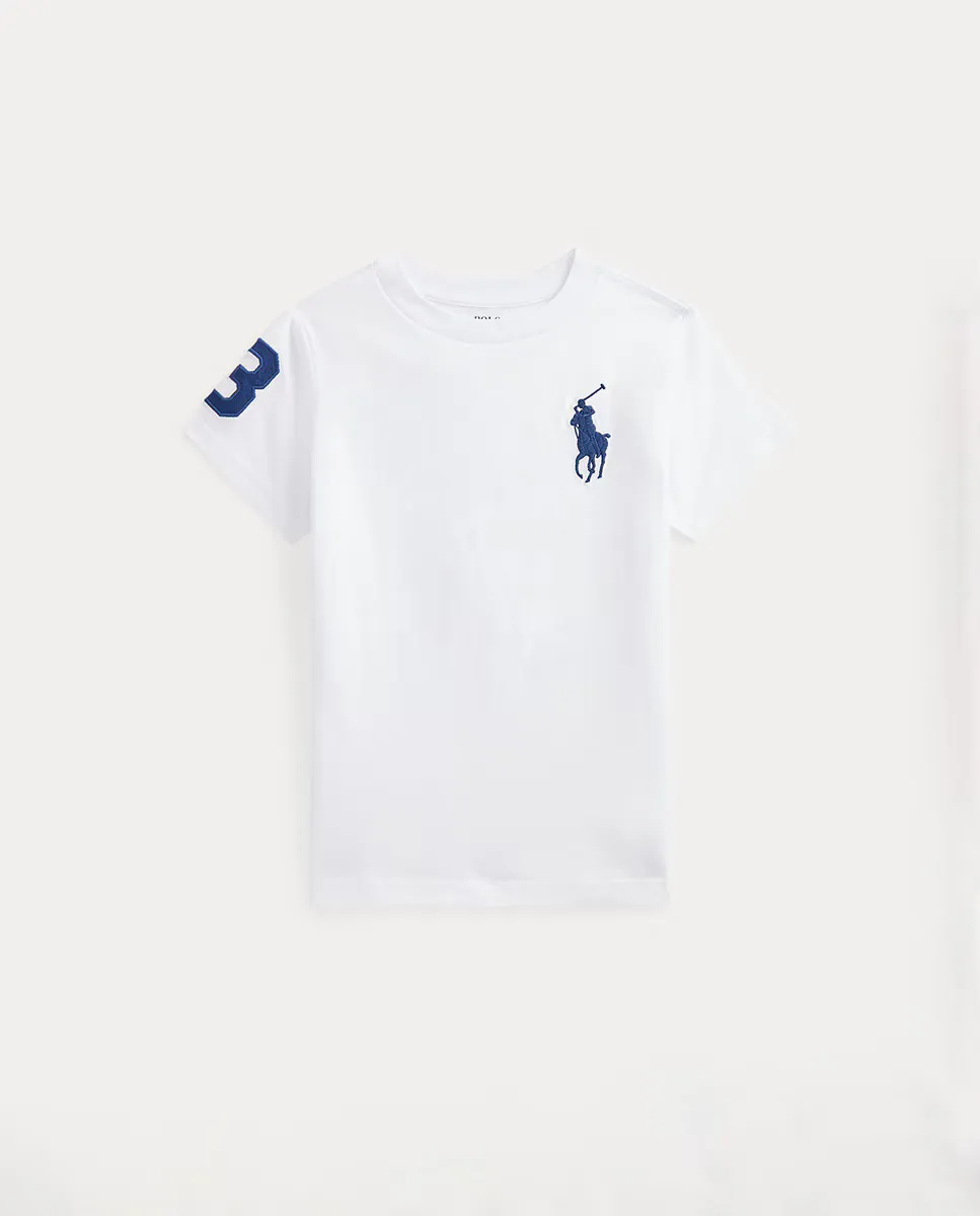 

Детская хлопковая футболка с Большим Пони Polo Ralph Lauren, белый