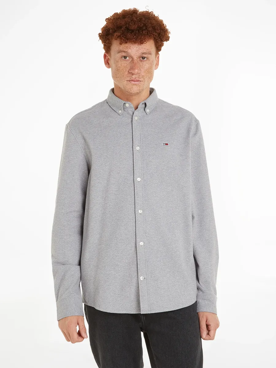 

Рубашка Tommy Jeans с длинными рукавами "TJM REG BRUSHED GRINDLE SHIRT", воротник на пуговицах, серый