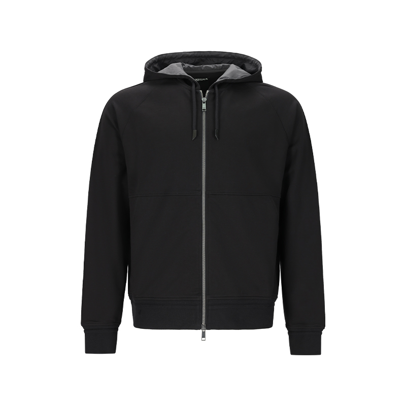 

Ermenegildo Zegna Толстовка мужская черная с капюшоном Moderate Cardigan