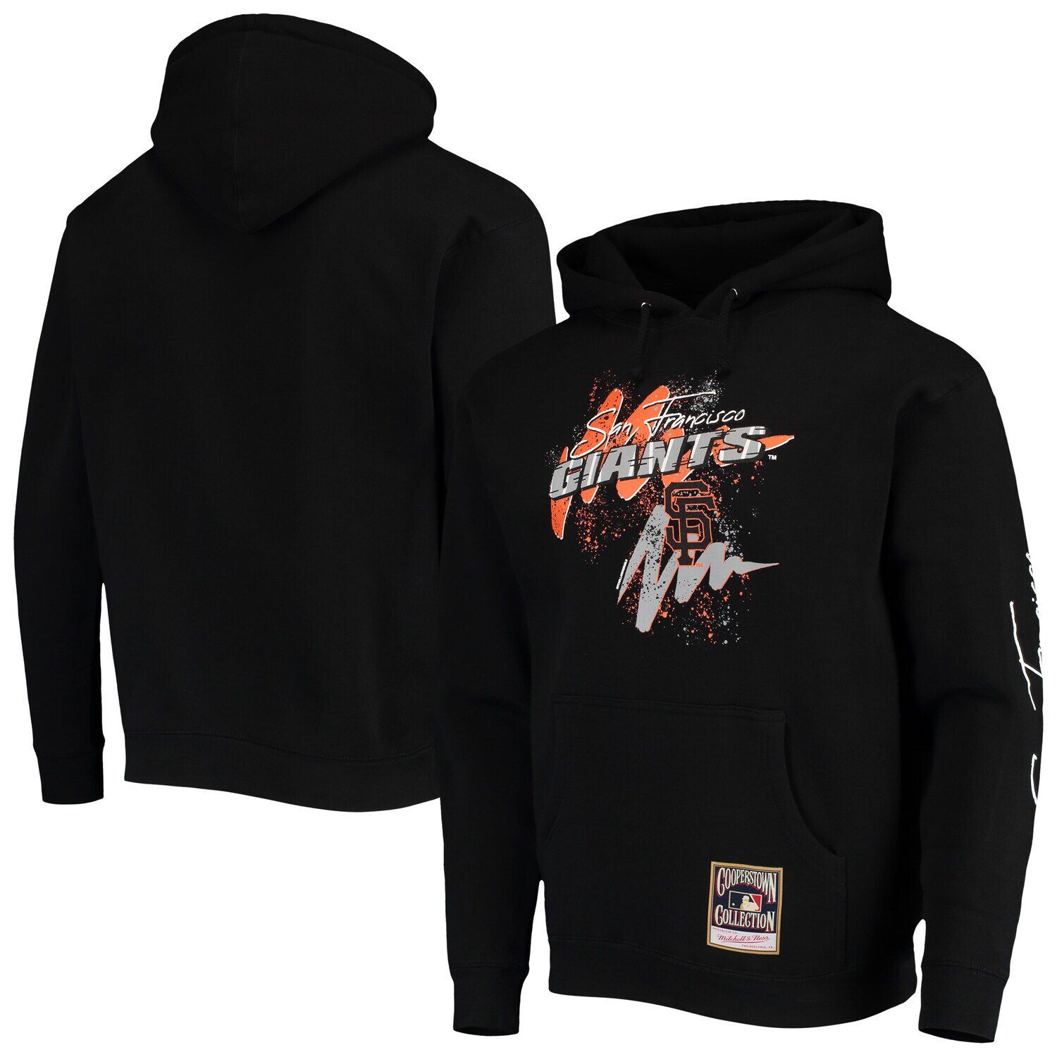 

Мужской черный пуловер с капюшоном Mitchell & Ness San Francisco Giants Hyper Hoops