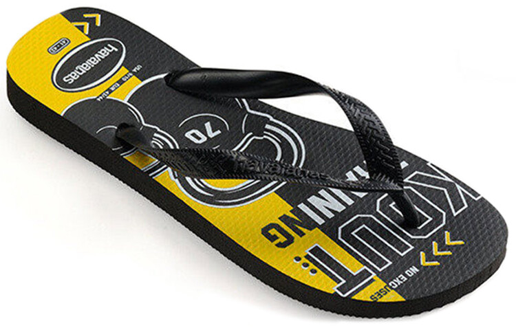 Спортивные мужские горки Top Athletic Slide черные/желтые Havaianas — фото 2