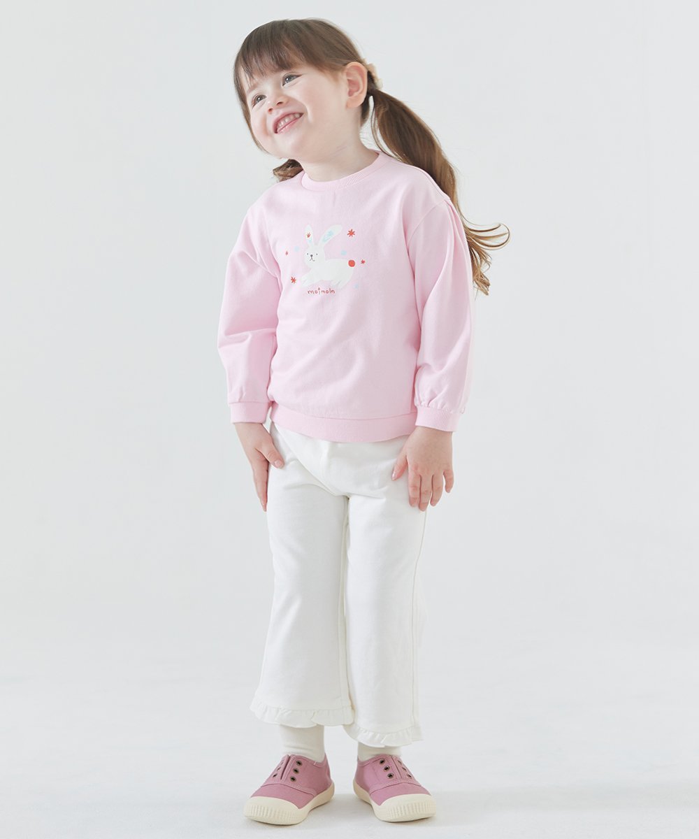 Топ с длинными рукавами и брюки с рисунком кролика и подсолнуха Moimoln, Pink