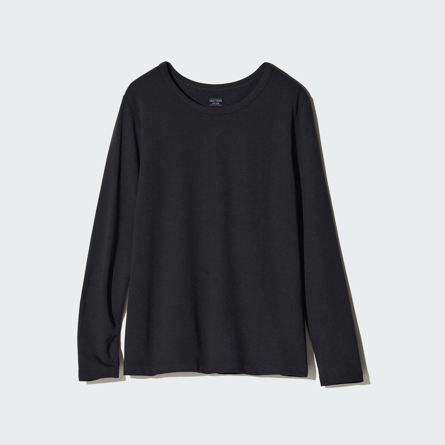 

HEATTECH Очень теплая хлопковая термофутболка с круглым вырезом UNIQLO, черный
