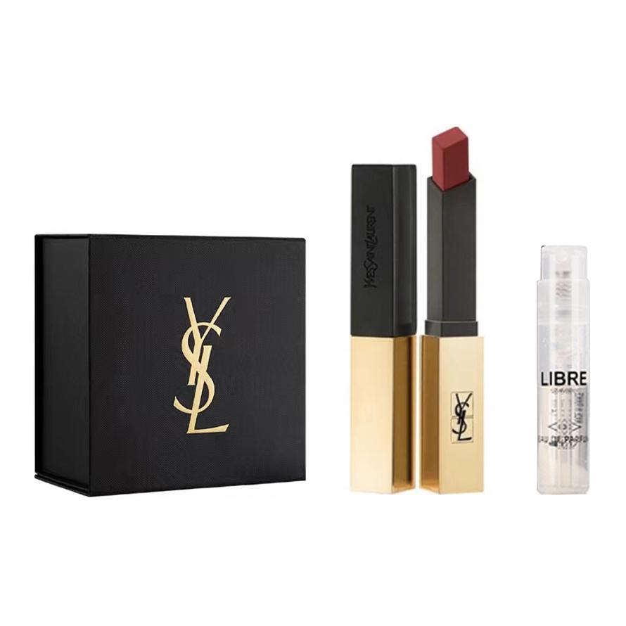 Подарочный набор SAINT LAURENT: помада Rouge Pur Couture The Slim № 1966, 2,2 г + тональный кушон Touche Éclat Glow-Pact B10 — фото 2