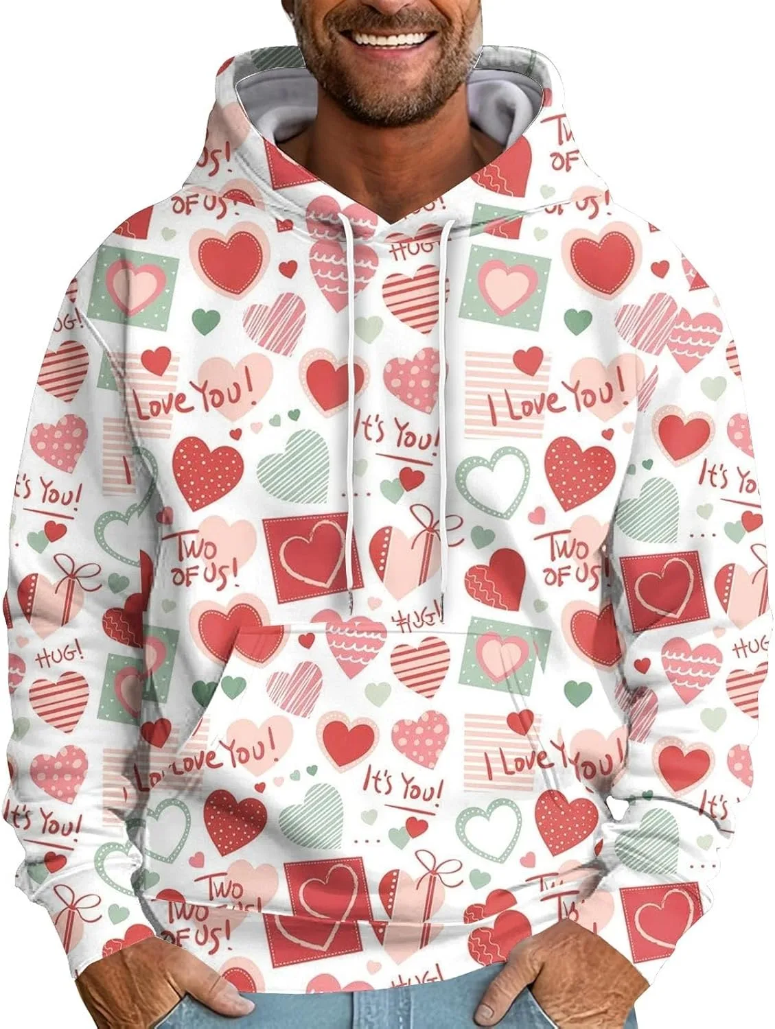 

Унисекс худи с принтом в виде сердца на День святого Валентина THMENKHT