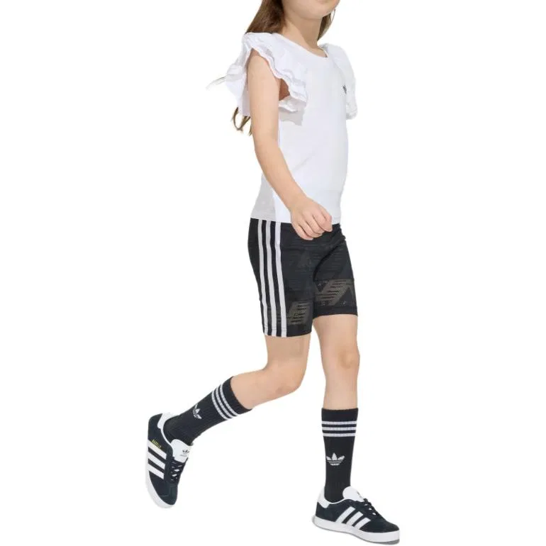 Спортивный костюм для детей Adidas Originals белый с черными шортами — фото 4
