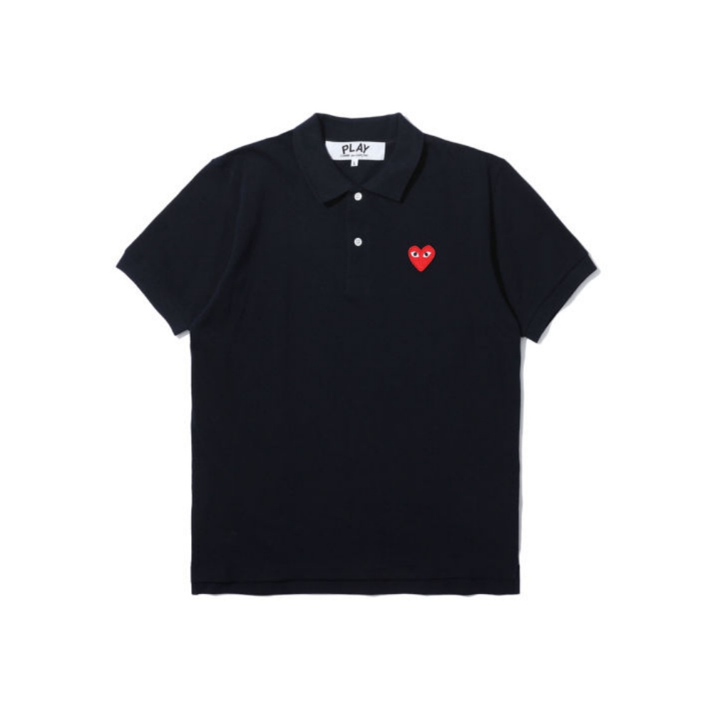 

CDG Play Polo Shirts Men's Navy Blue Polo Collar Moderate Straight Fit