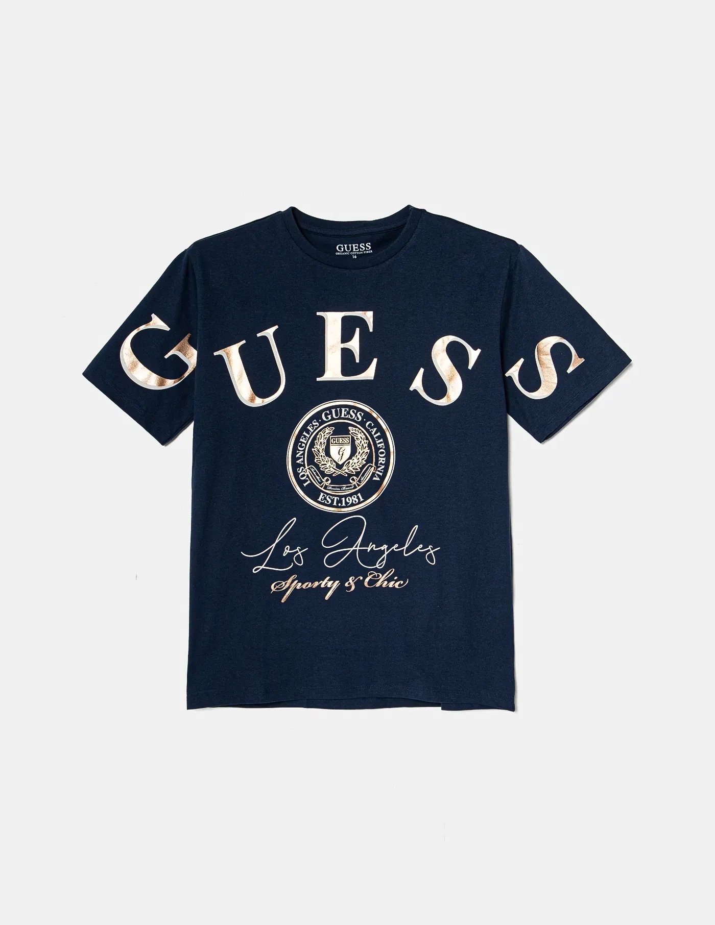 

Хлопковая футболка для детей Guess, темно-синий