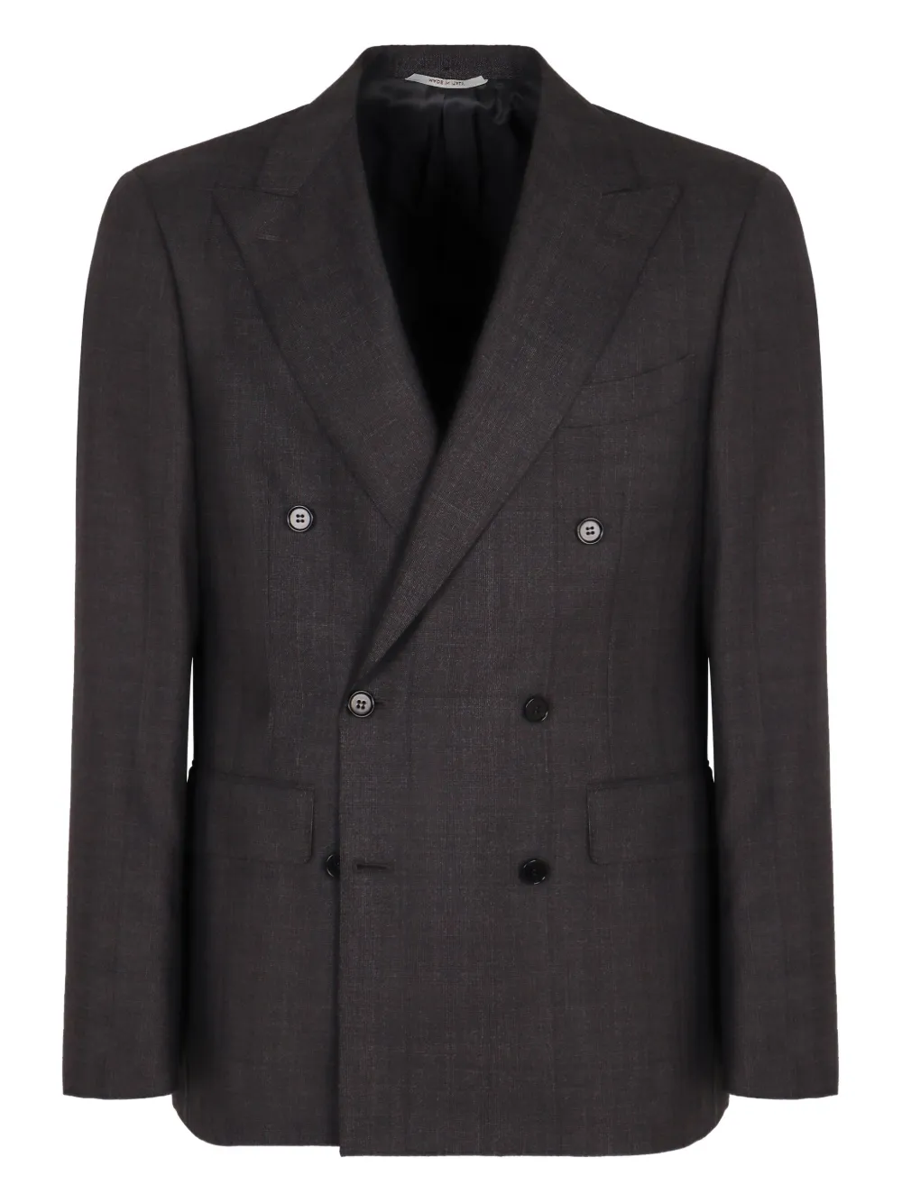 

Двубортный шерстяной костюм Canali, коричневый