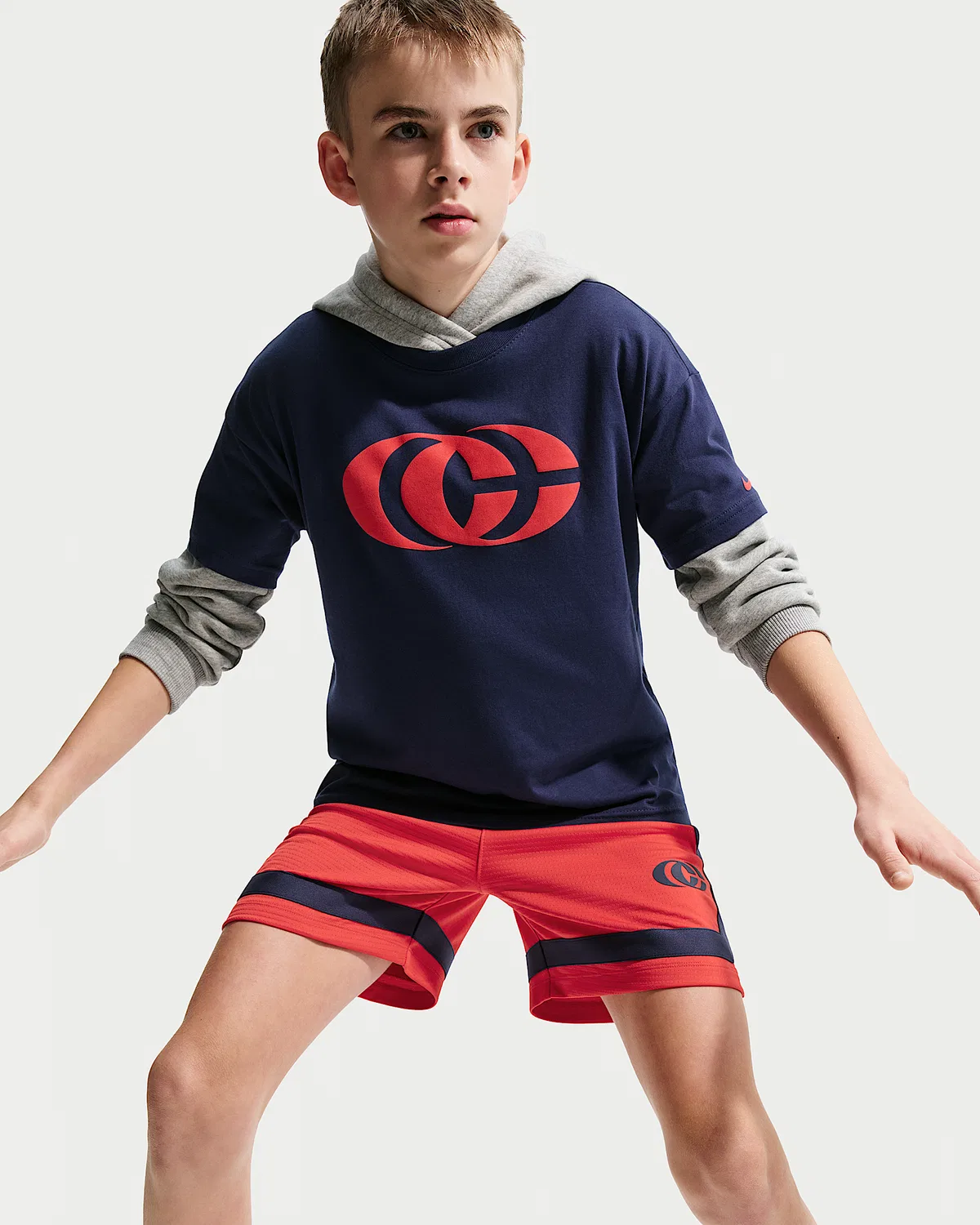 Детские шорты Crossover Caitlin Clark, University Red/Midnight Navy/Midnight Navy — фото 4