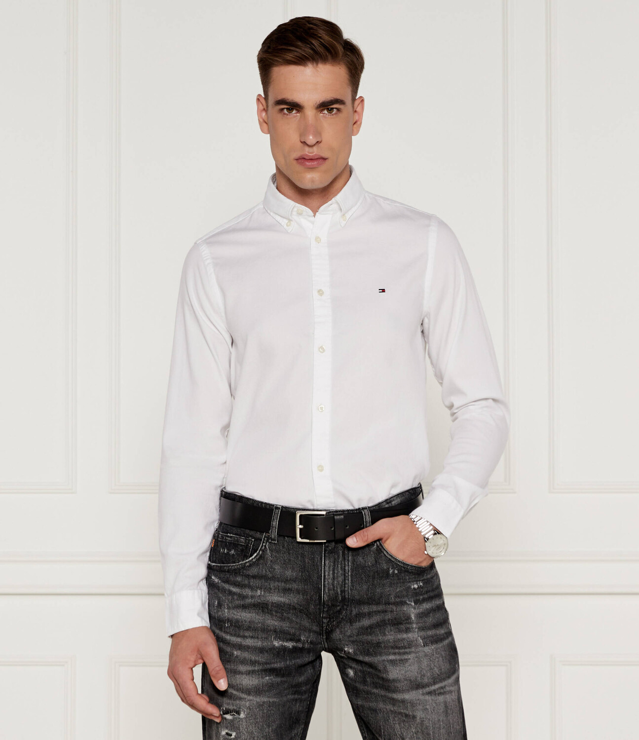 

Рубашка Tommy Hilfiger DOBBY Slim Fit, белый