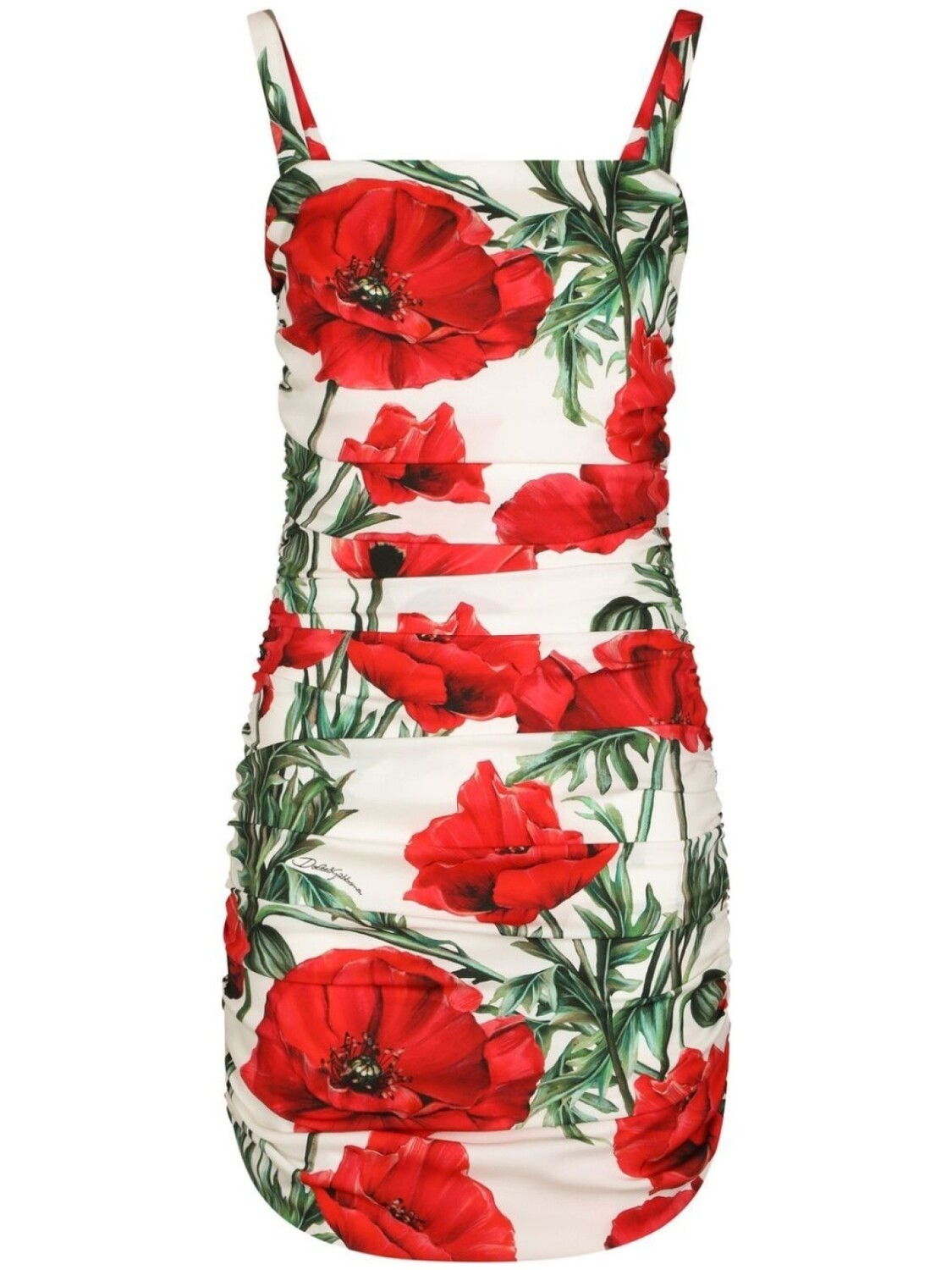 

Dolce & Gabbana платье с цветочным принтом и сборками, белый