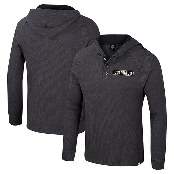 

Мужская толстовка-лонгслив henley с капюшоном dujour ralgan цвета charcoal colorado buffaloes Colosseum