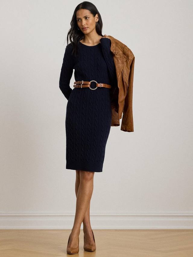 

Вязаное платье-джемпер Lauren Druyet из шерстяной смеси Ralph Lauren, Navy