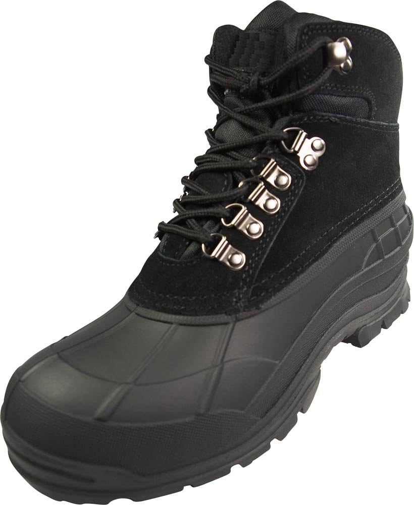 

NORTY - Мужские водонепроницаемые кожаные ботинки на щиколотку с термоизоляцией Thermolite для снега, черный