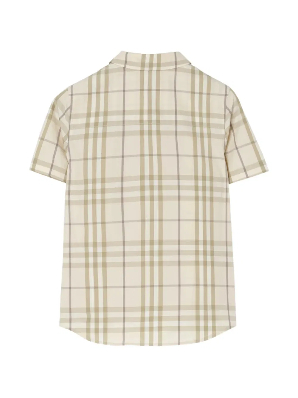 Клетчатая хлопковая рубашка Burberry Kids, нейтральный — фото 2