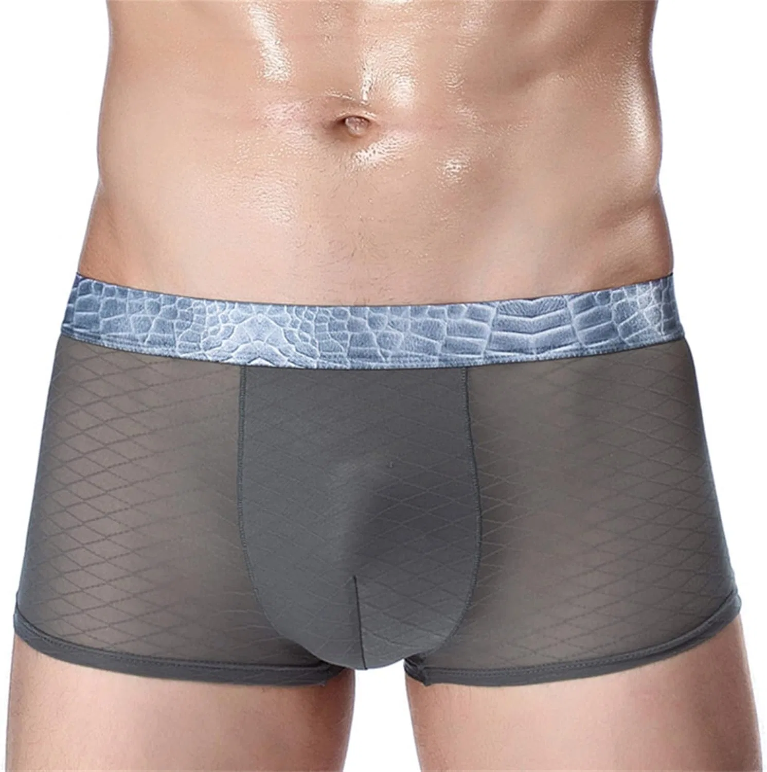 Боксеры шелковистые, Men Underwear, серый 2 — фото 2