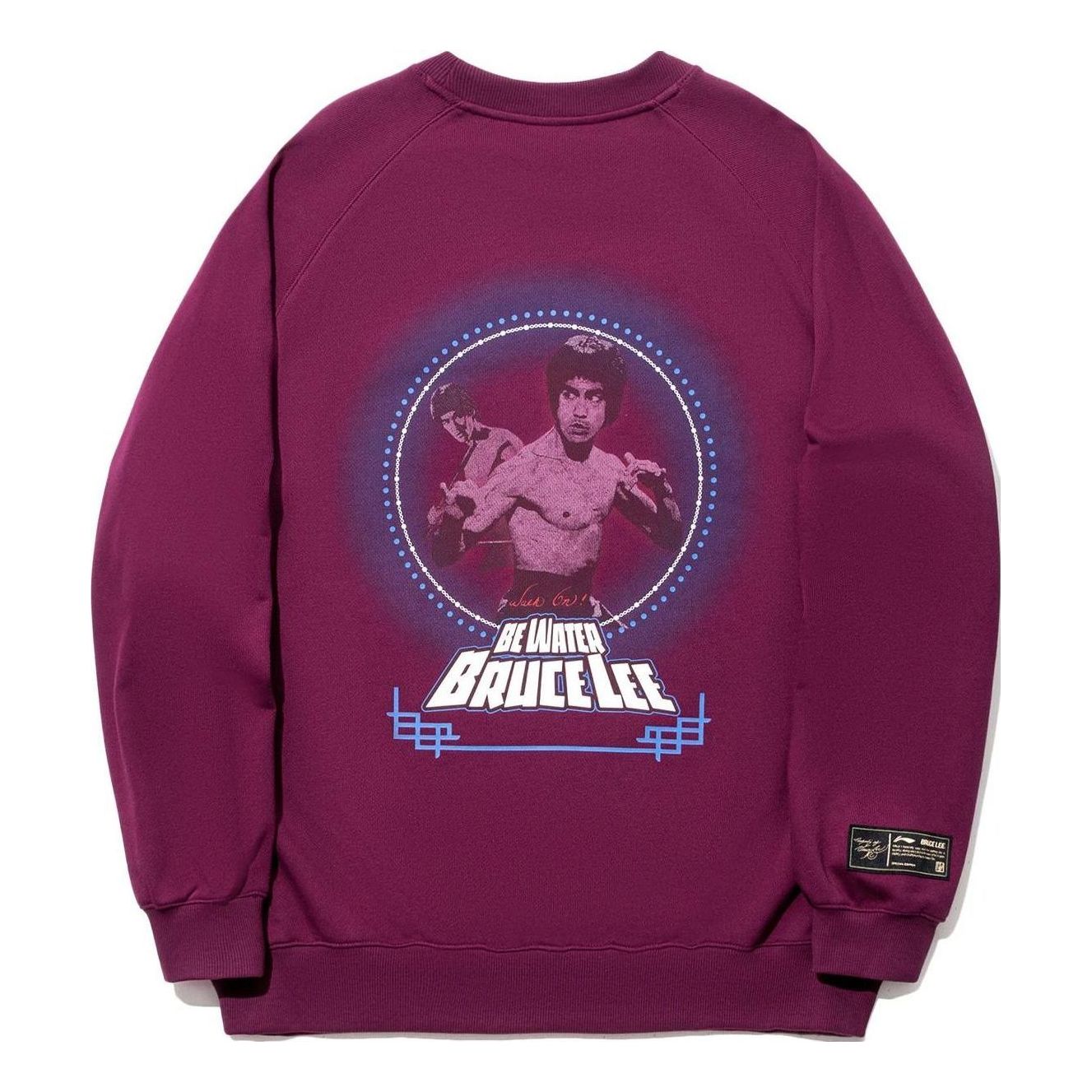 

Спортивная толстовка Li-Ning x Bruce Lee Graphic Sweatshirt 'Purple' AWDTC75-1, фиолетовый