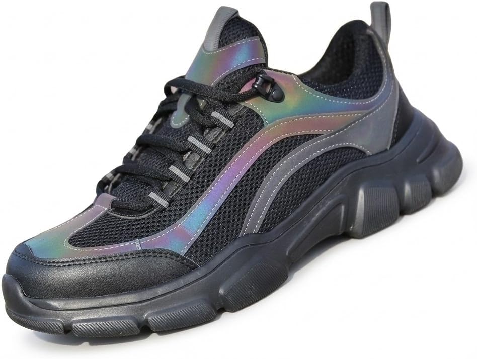 

Мужские кроссовки FLOWERGIRR с защитным носком, низкие, антипрокольные, из синтетической кожи, черные, размер US