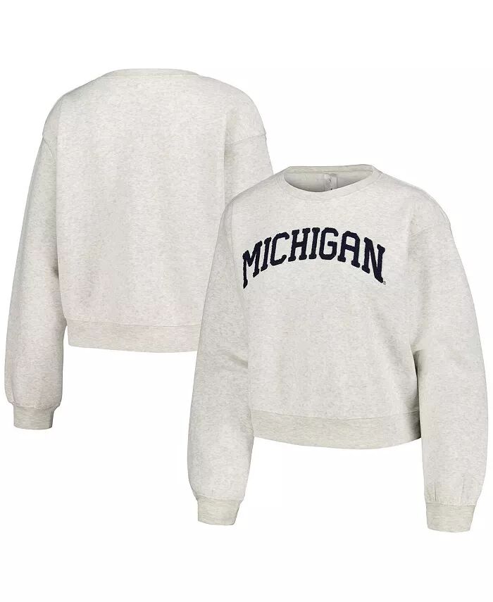 

Женская овсяная толстовка Michigan Wolverines Core Chenille с короткими рукавами ZooZatz