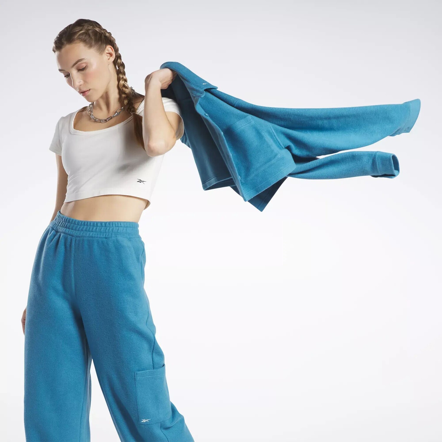 

Укороченная футболка Classics из джерси Reebok, белый