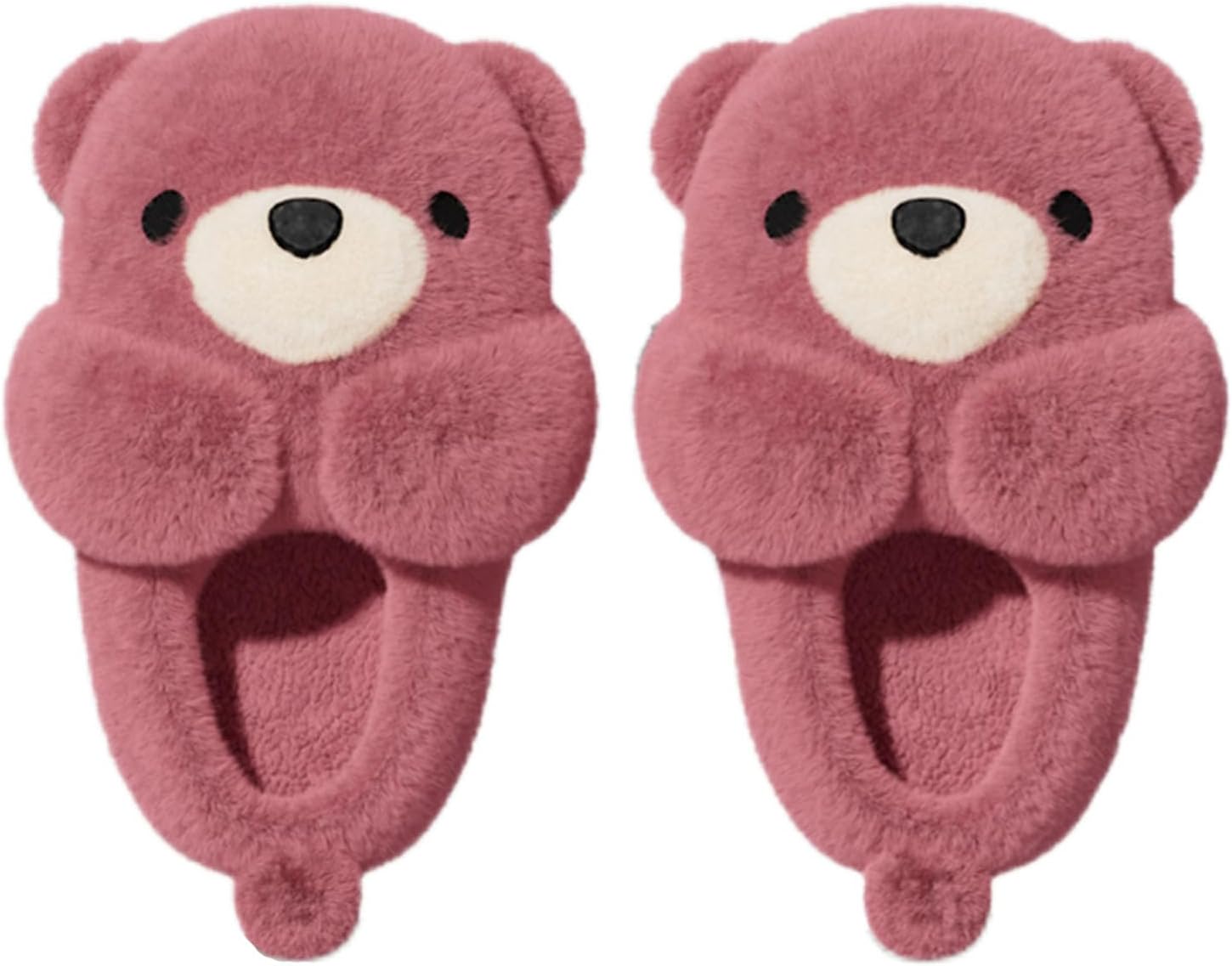 

Домашние плюшевые тапочки Zureto с пандой, унисекс, милые детские и женские тапочки с 3D рисунком животных из хлопка для взрослых, Teddy Bear-1