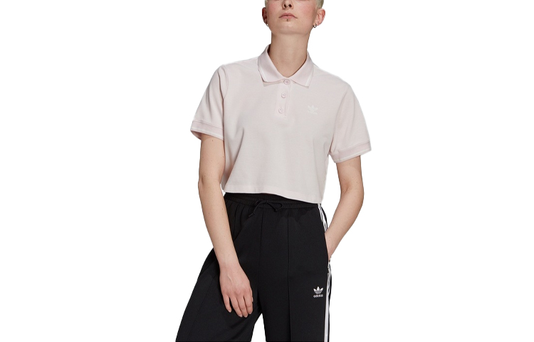Футболка поло женская Adidas Originals жемчужно-кристальная фиолетовая — фото 2