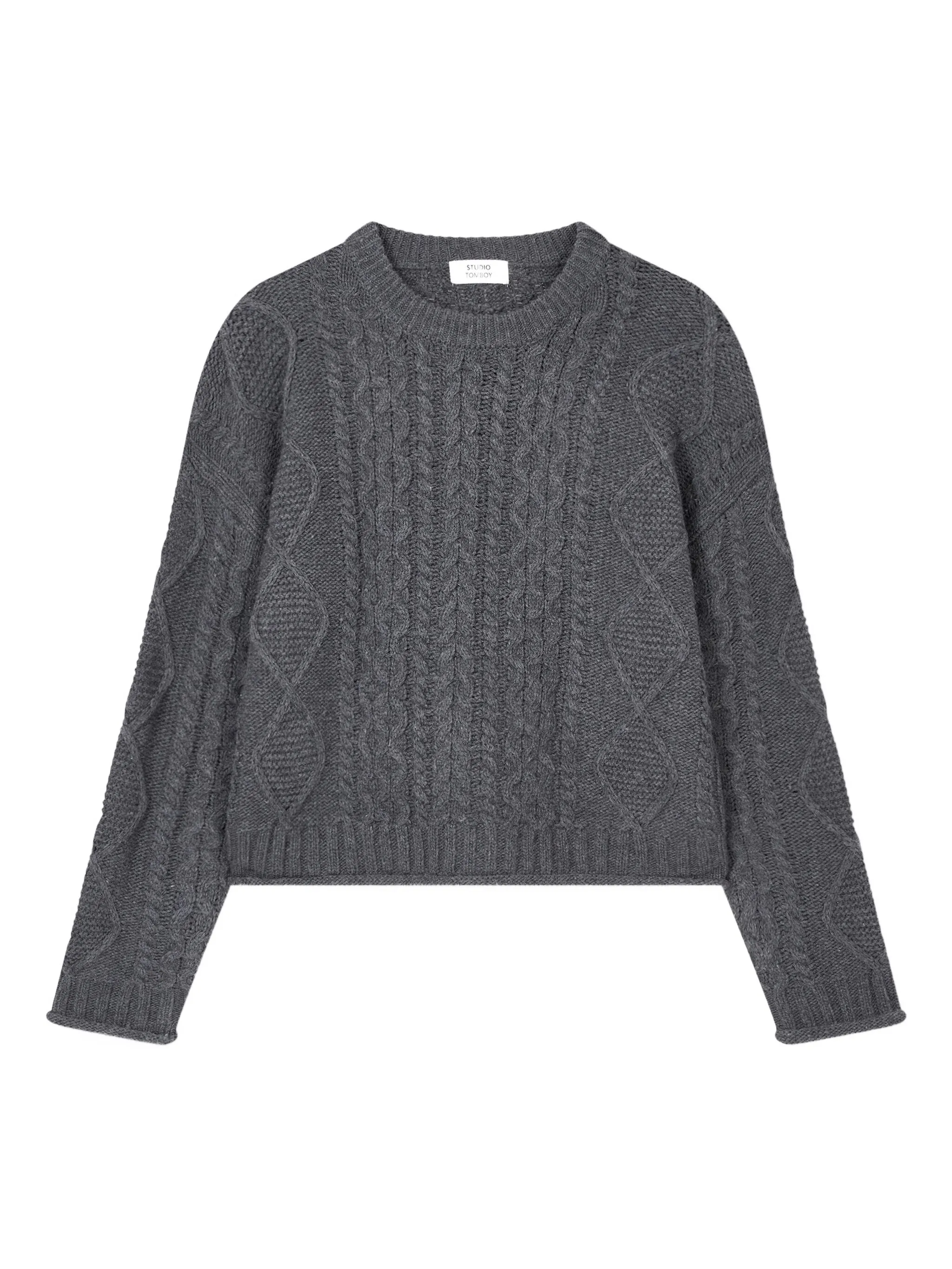 

Свитер фактурной вязки Tomboy, серый