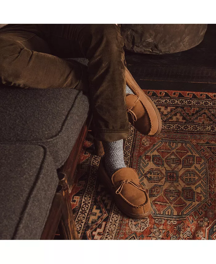 Мужские мокасины-тапочки Paul Printed из берберской замши MUK LUKS, коричневый/бежевый — фото 2