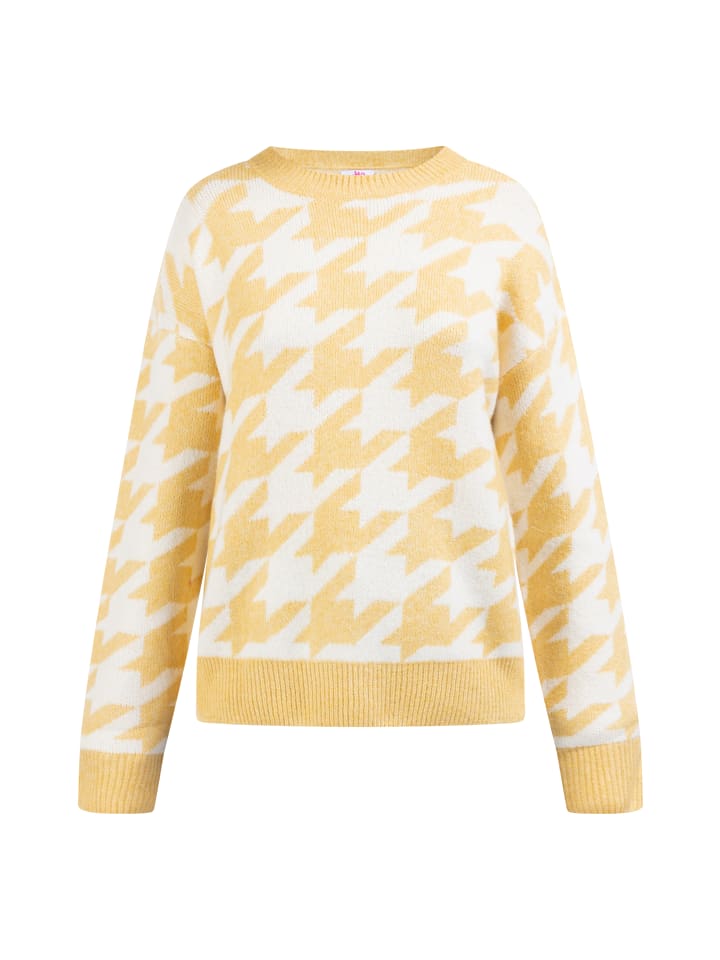 

Женский вязаный свитер желтого и кремового цветов myMo