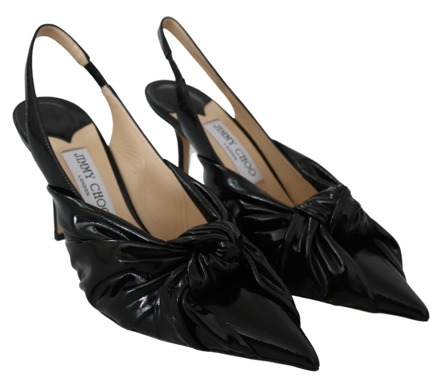 Jimmy Choo Элегантные кожаные женские туфли с острым носком, черный — фото 3