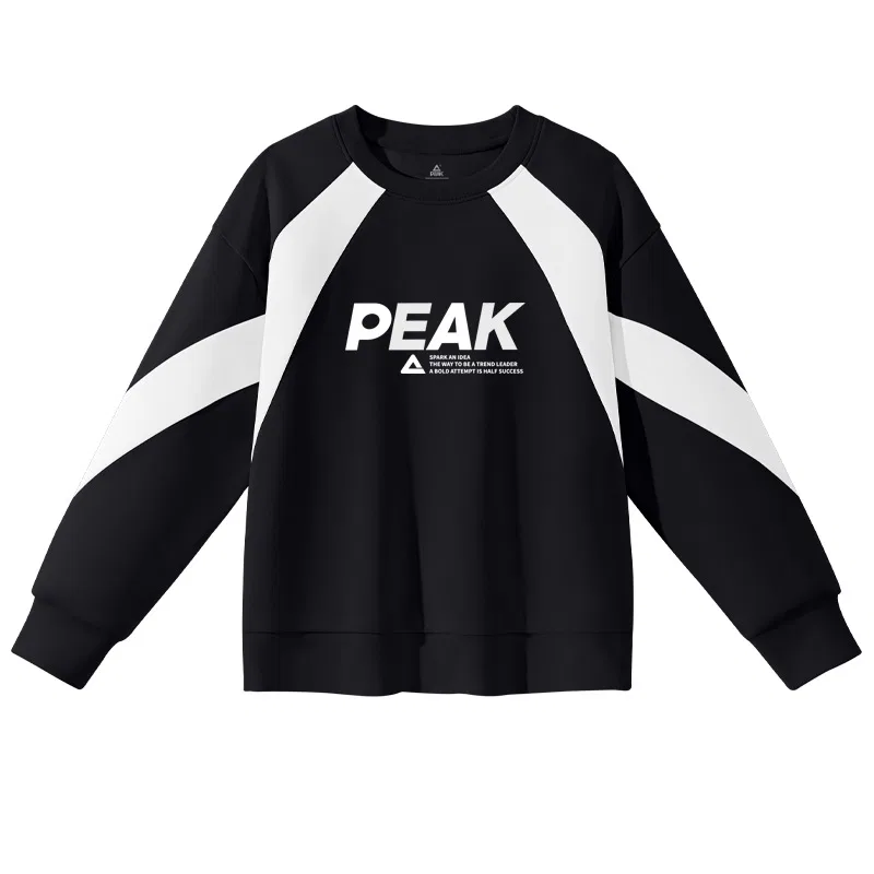 Свитшот детский с принтом PEAK Black/PK White English Logo