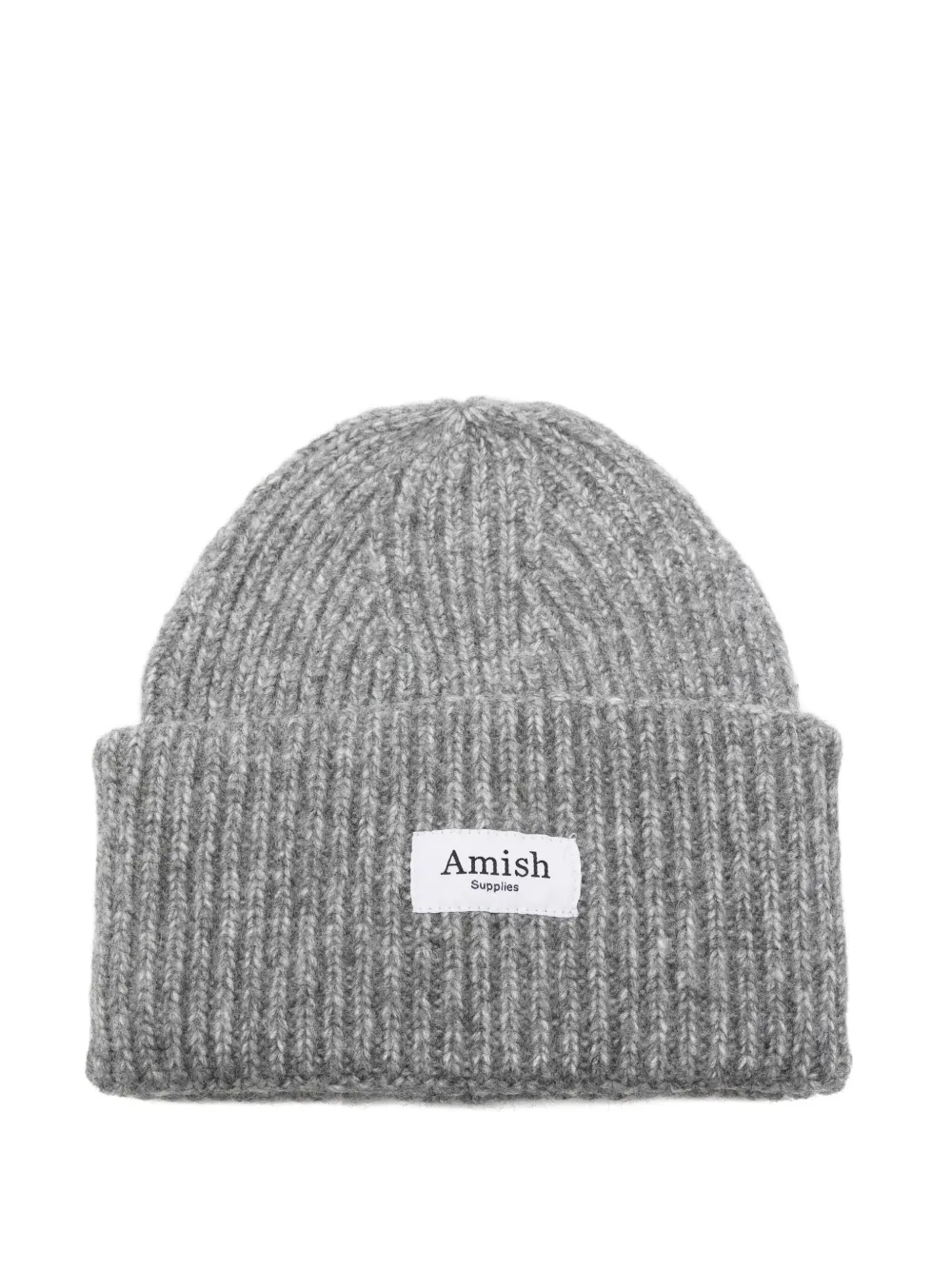 

Шапка бини в рубчик Amish, серый