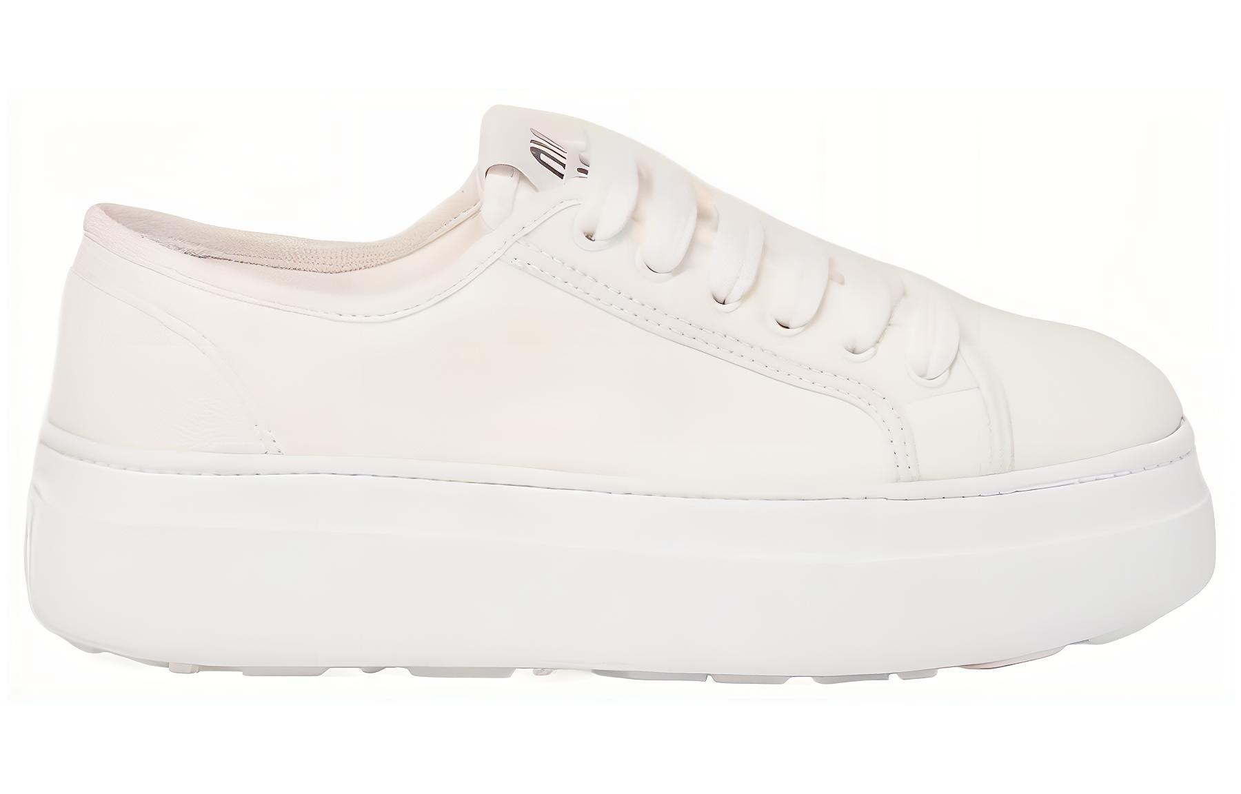 Женские белые скейтерские кеды Low Top MIU MIU — фото 2