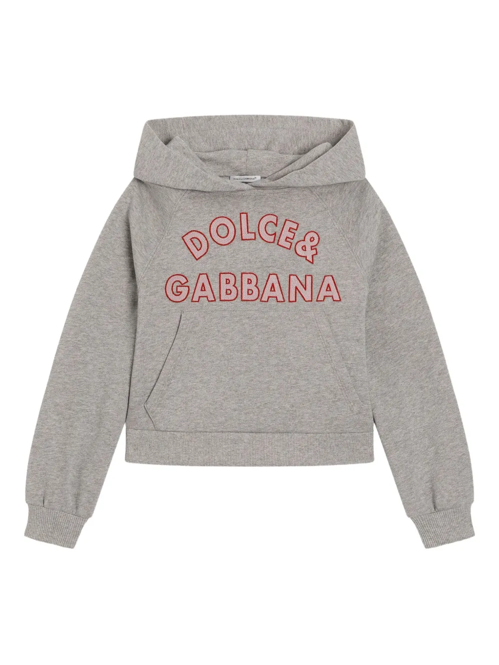 

Худи с вышитым логотипом Dolce & Gabbana Kids, серый