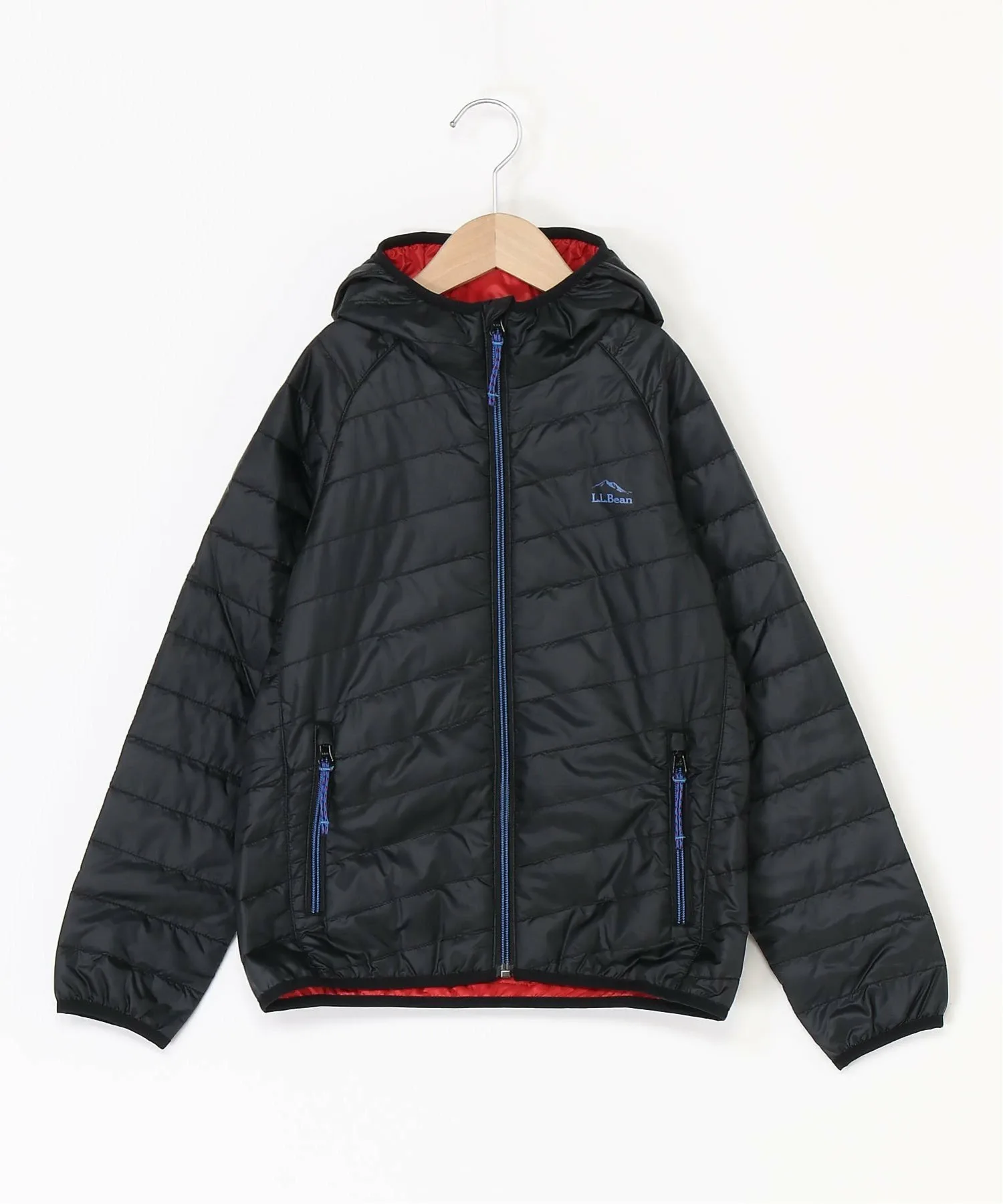 Детская куртка с капюшоном PrimaLoft Packaway (для детей постарше) L.L.Bean, Black — фото 2