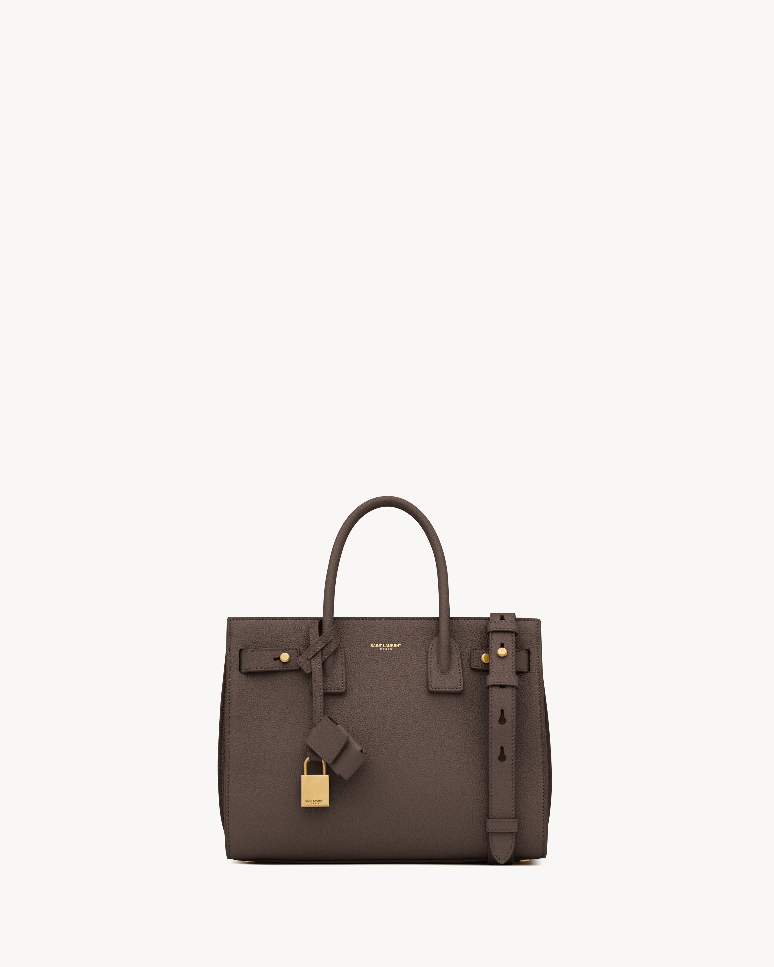 

Сумка Sac de Jour из мягкой зернистой кожи - размер Baby Saint Laurent, коричневый