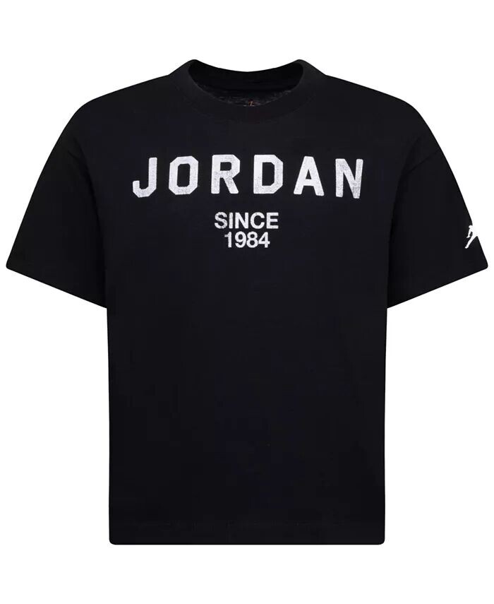 

Футболка с коротким рукавом и логотипом Big Girls Jordan, черный