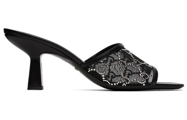 Сандалии gg mid-heel slide sandal 'black' Gucci, черный — фото 2