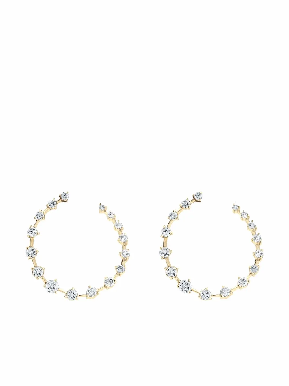 

Серьги-кольца из желтого золота с бриллиантами Jade Trau, золотой