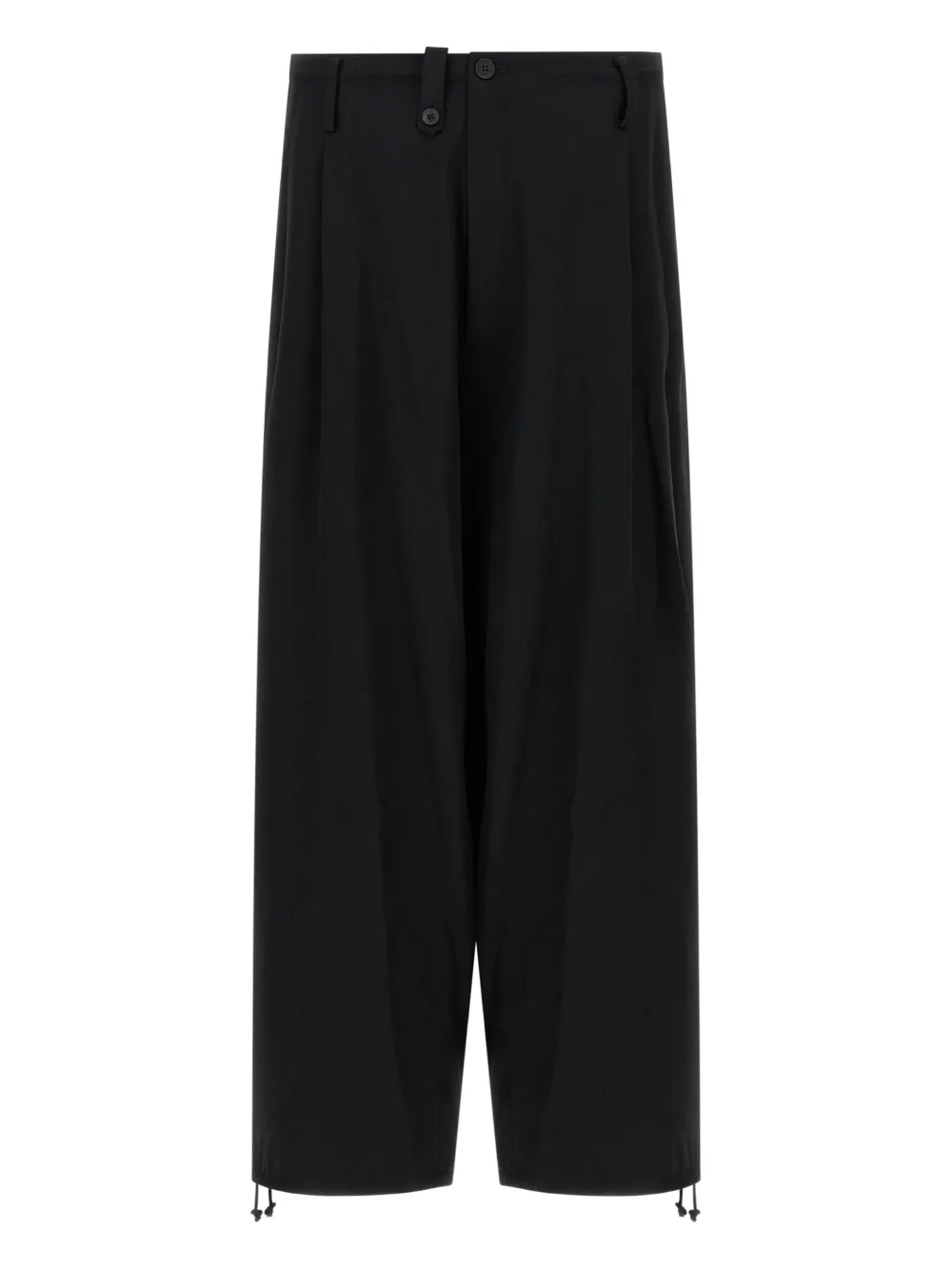 

Брюки с кулиской и складками Yohji Yamamoto, черный