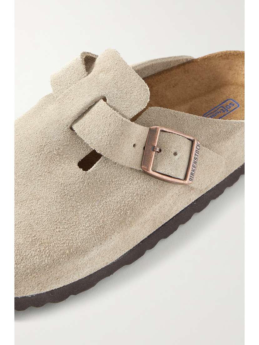 Бостонские замшевые сабо Birkenstock, бежевый — фото 4