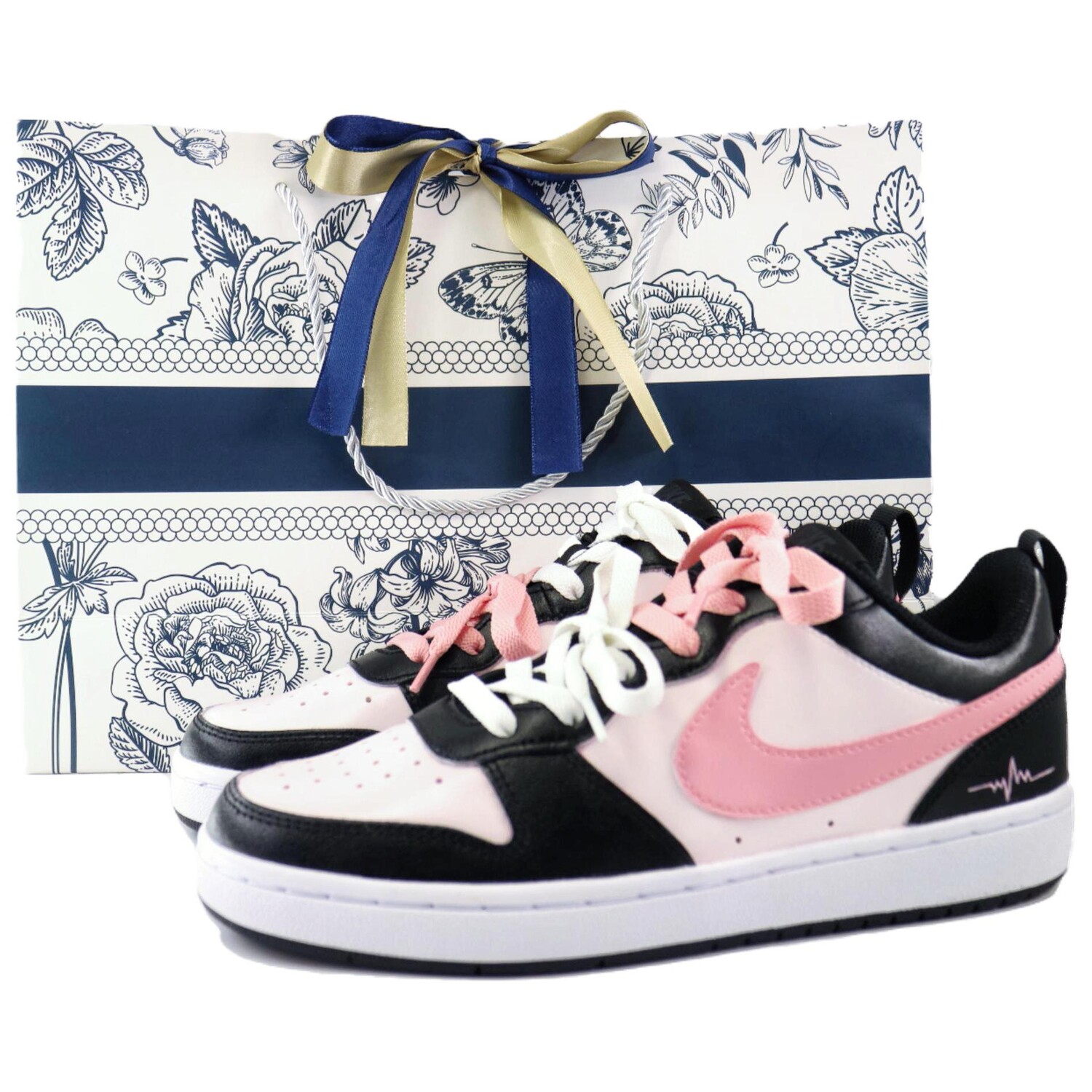 

Кроссовки Nike Court Borough Skateboarding Shoes Women's Low-top Pink/Black, черный/розовый
