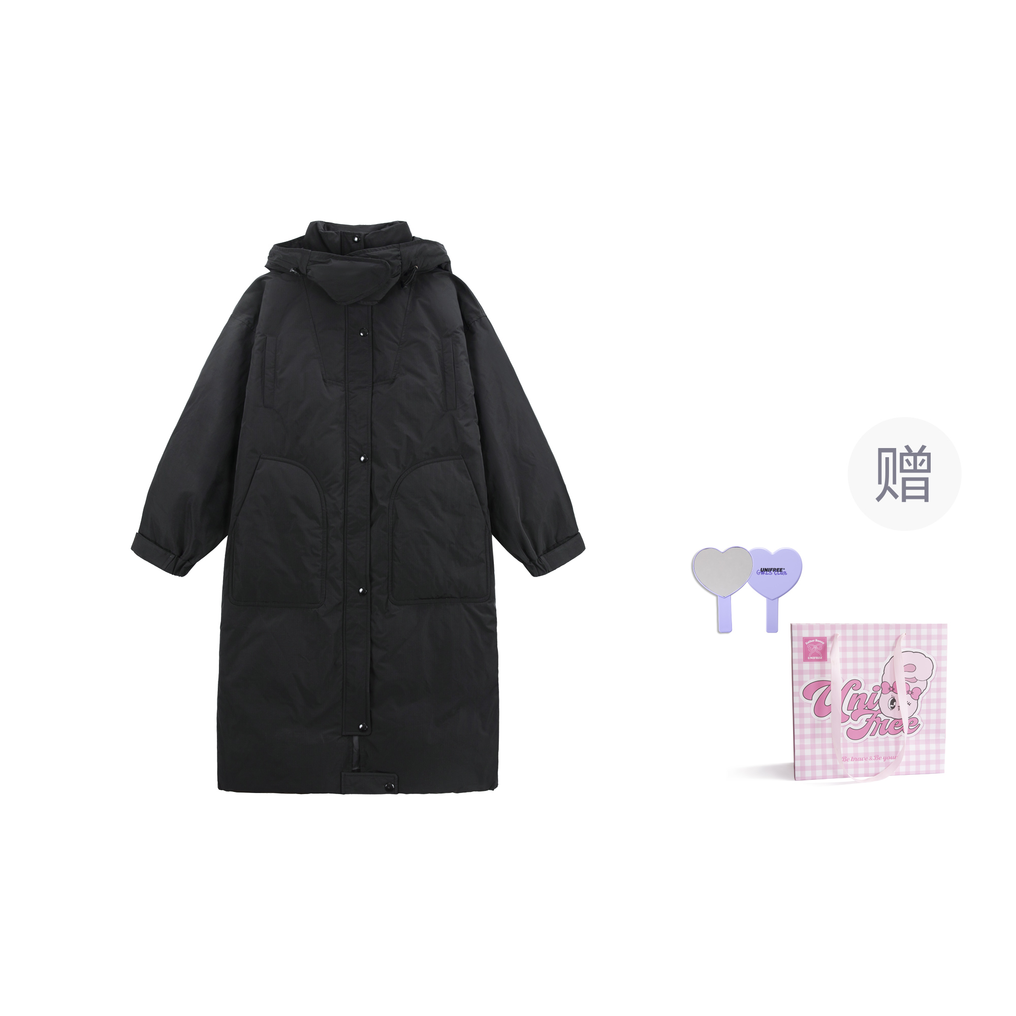 

Unifree Пуховик женский черный, 90% Fleece