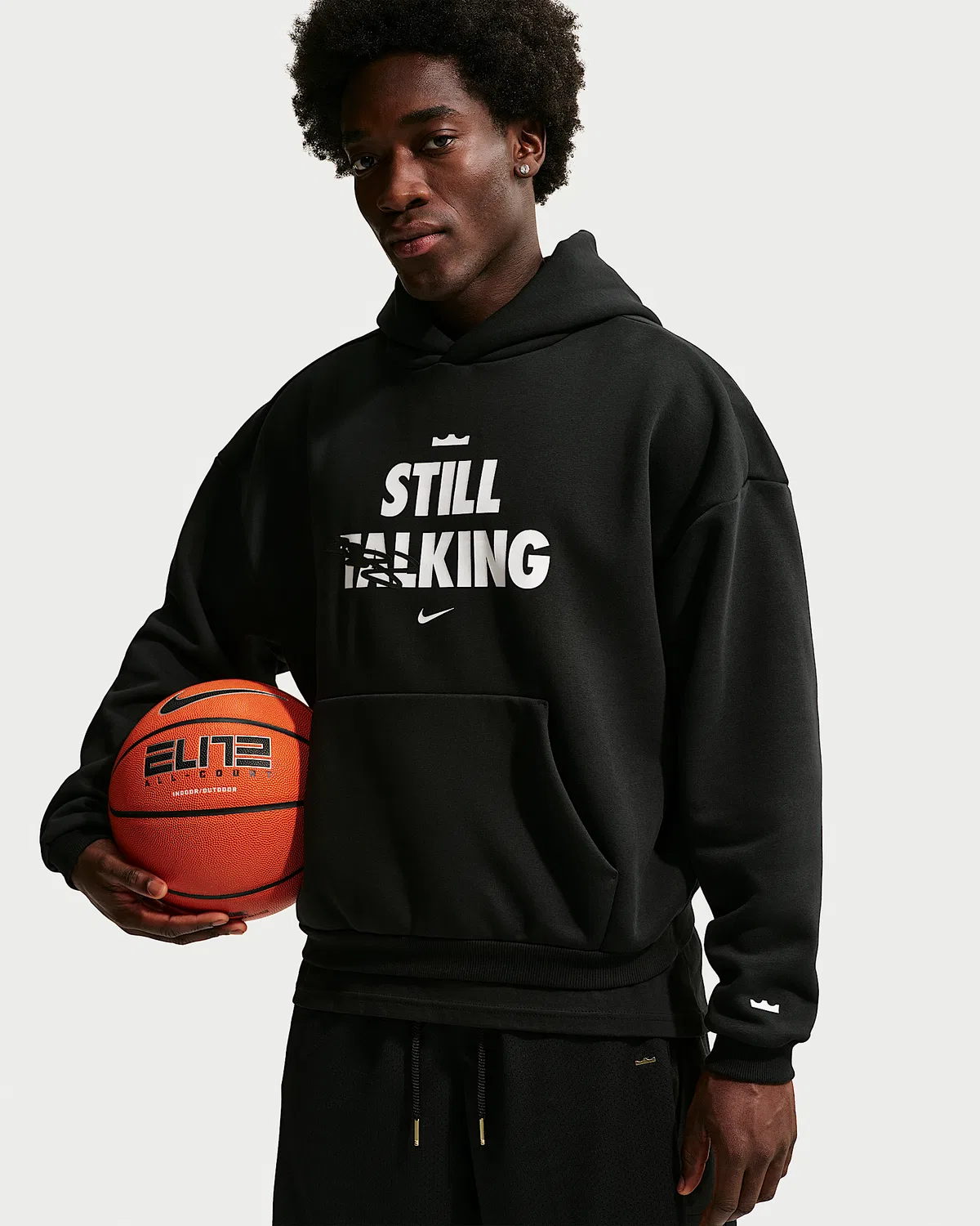 Мужская баскетбольная толстовка Nike Therma-FIT Brushed Pullover LeBron "Shut Up and Dribble", Black — фото 3