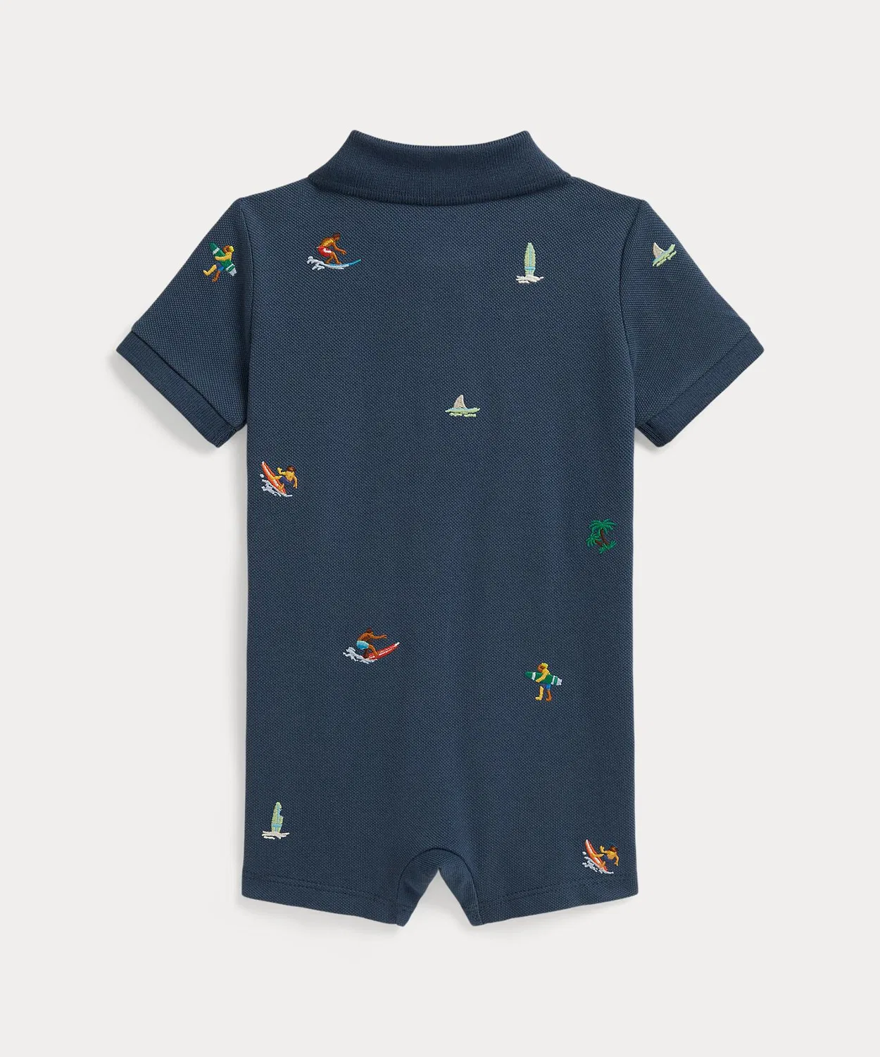 Поло-платье из хлопкового меха с вышивкой, Ralph Lauren, темно-синий — фото 2